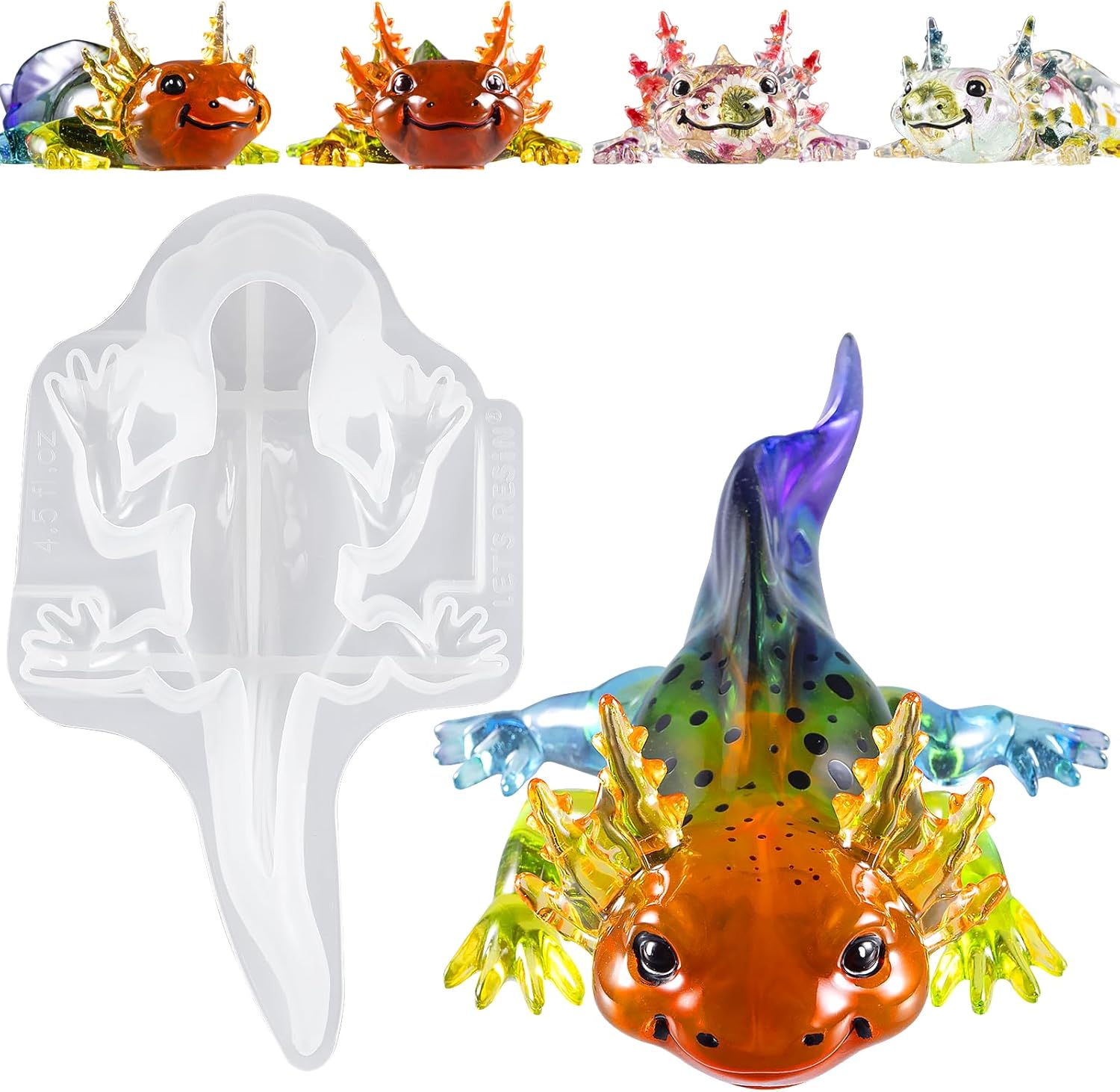 Resin Art Decor - Large Axolotl Resin Molds Silicone, 3D