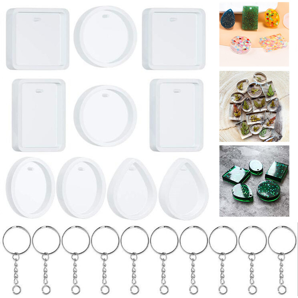 Resin Art Jewellery - 20Pcs/Set DIY Keychain Pendant Casting Silicone