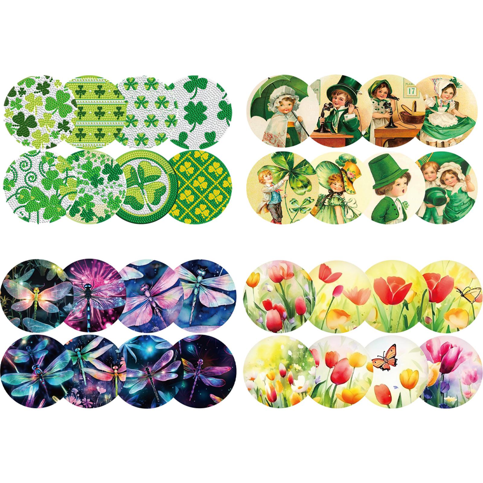 Resin Art For Beginners - 8PCS Full Drill Diamond Coaster Tulip