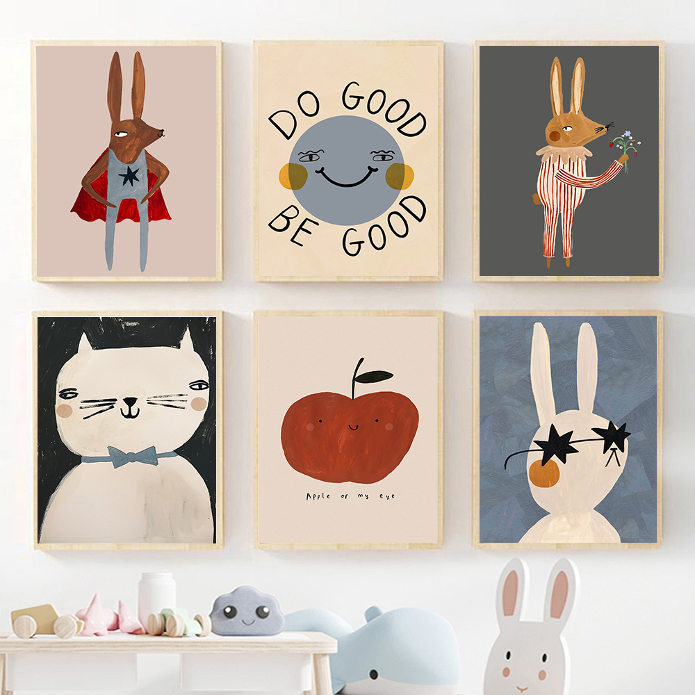 Resin Art Quotes - Funny Cartoon Rabbit Bear Animal Wall