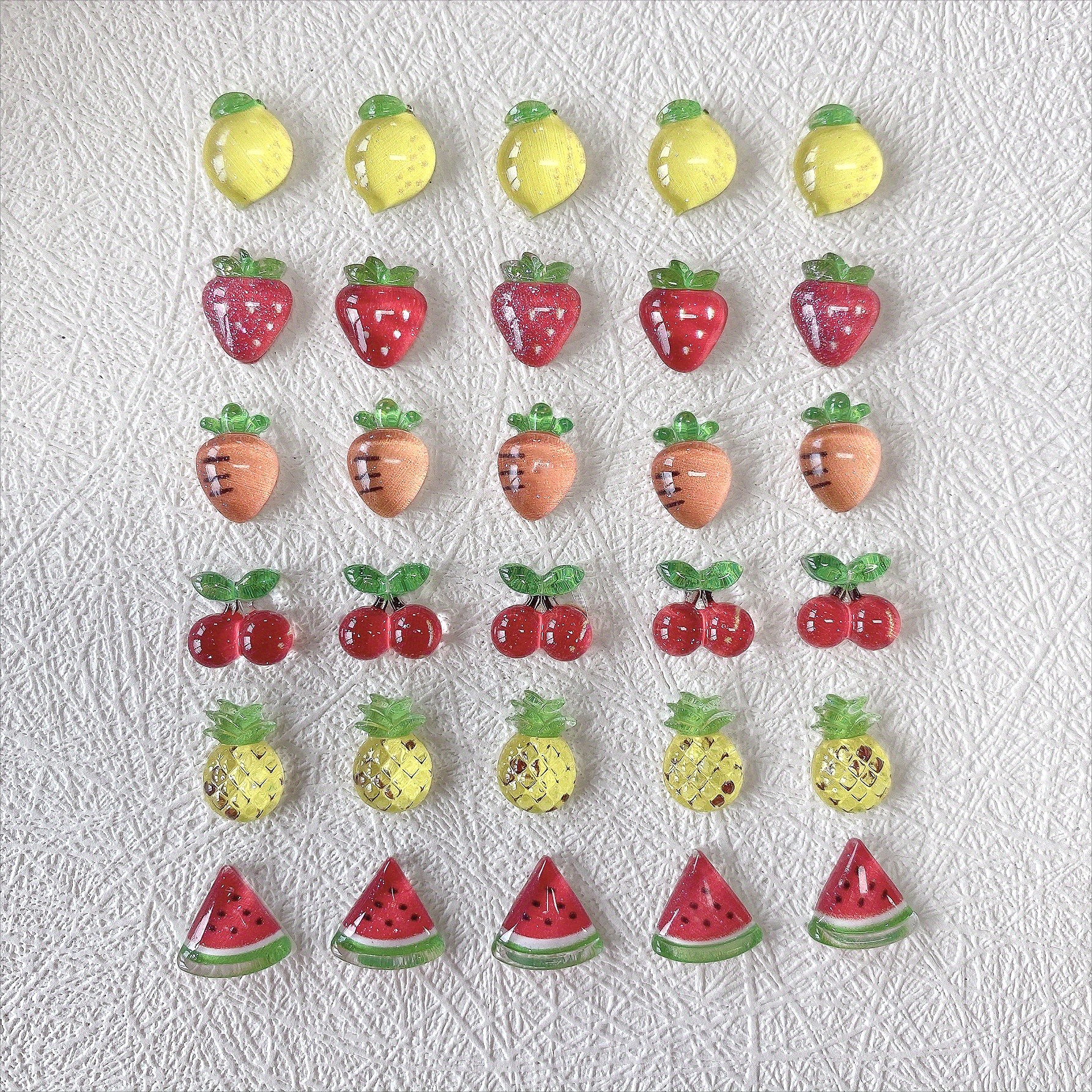 Resin Art Earrings Material - 50pcs Resin Summer Fruit Cartoon Nail