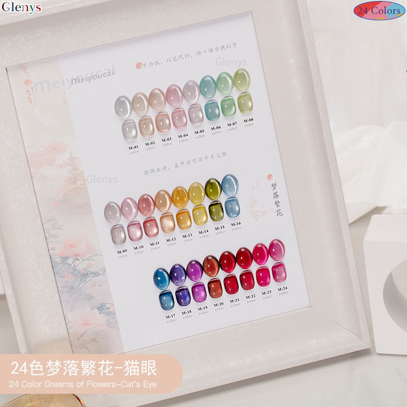 Glenys 24 color cat's eye nail - огляд і ціна Resin Art Learning