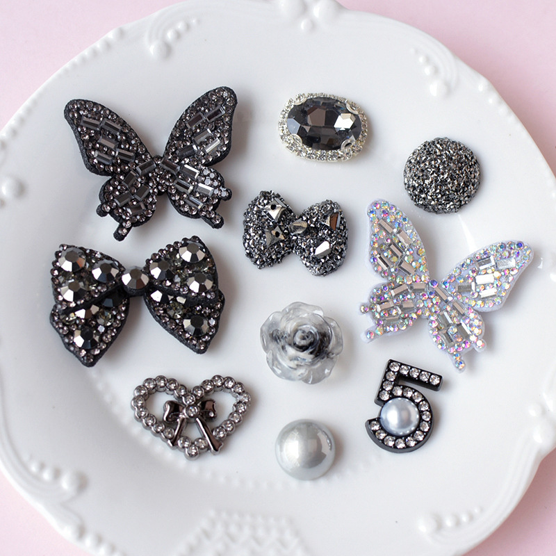 10Pcs Shining Black Butterfly  - огляд і ціна Resin Art Earrings Material