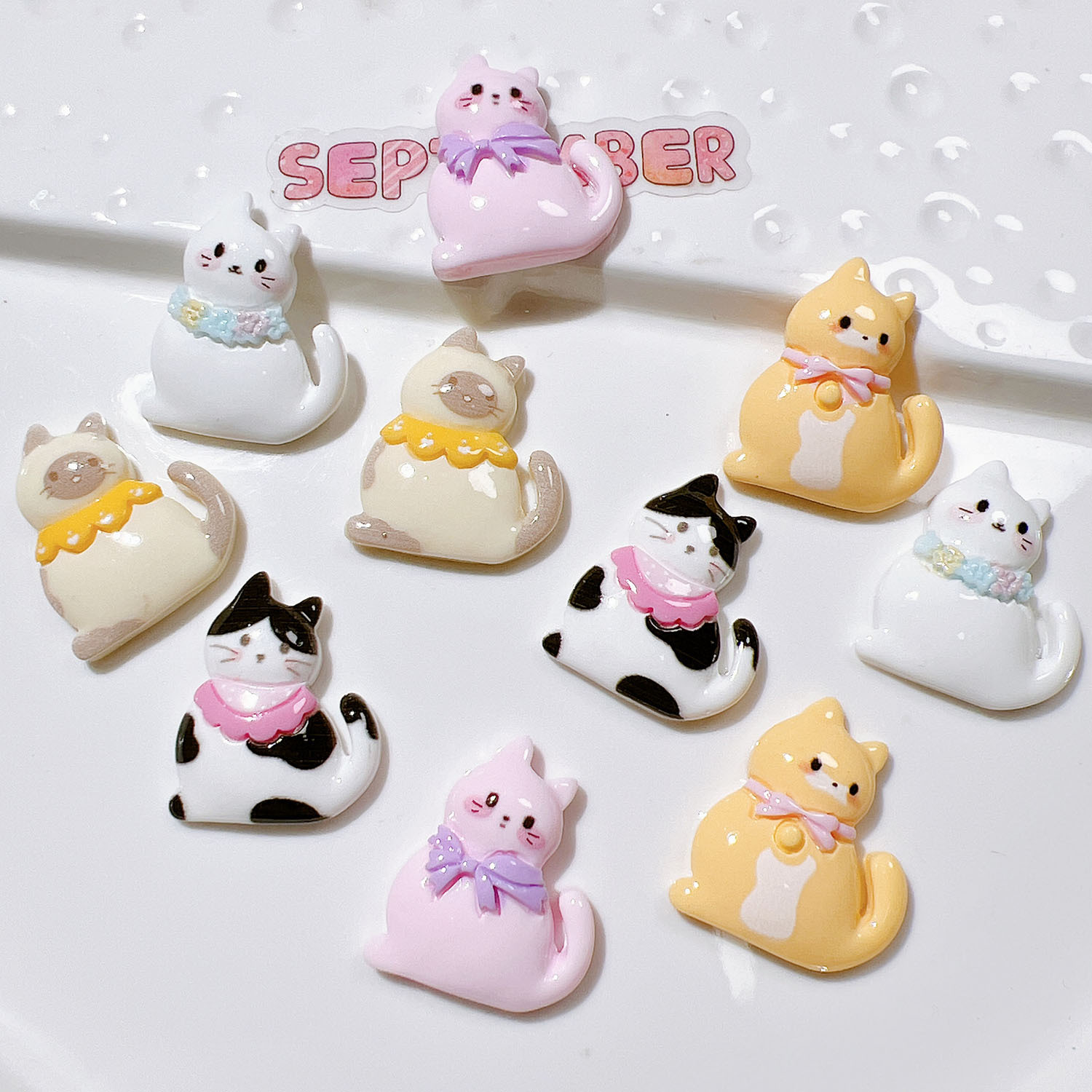 10/20Pcs Cute Bowknot Cat Flat - огляд і ціна Resin Art Earrings Material