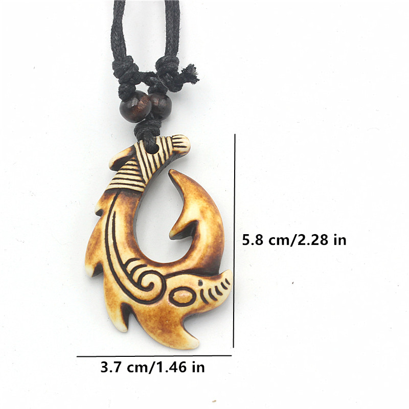 Maori Fish Hook Necklace - Res - огляд і ціна Resin Art Necklace