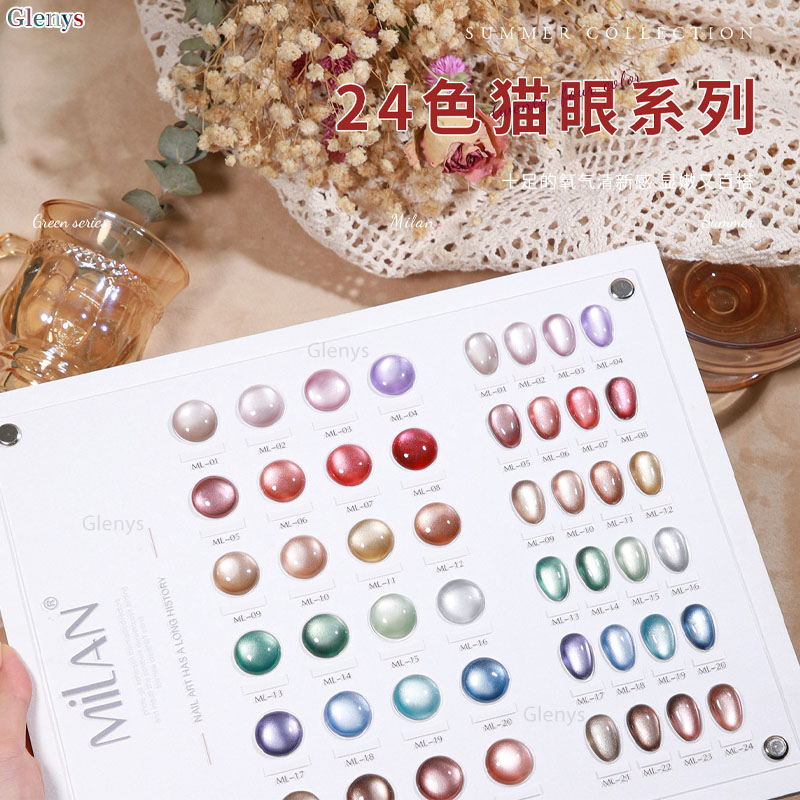 Glemys 24 color cat's eye nail - огляд і ціна Resin Art Learning