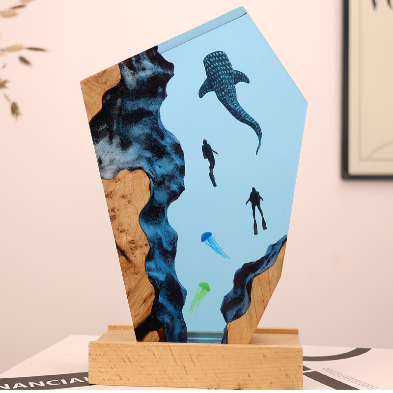 Resin Cave Whale Diver Desktop - огляд і ціна Resin Art Anniversary Gift