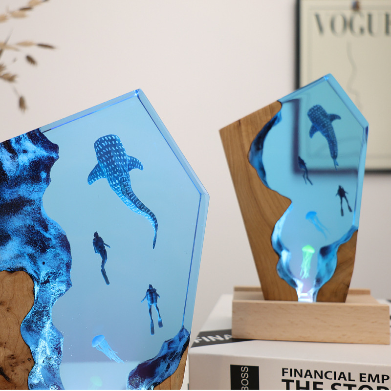 Resin Cave Whale Diver Desktop - огляд і ціна Resin Art Anniversary Gift