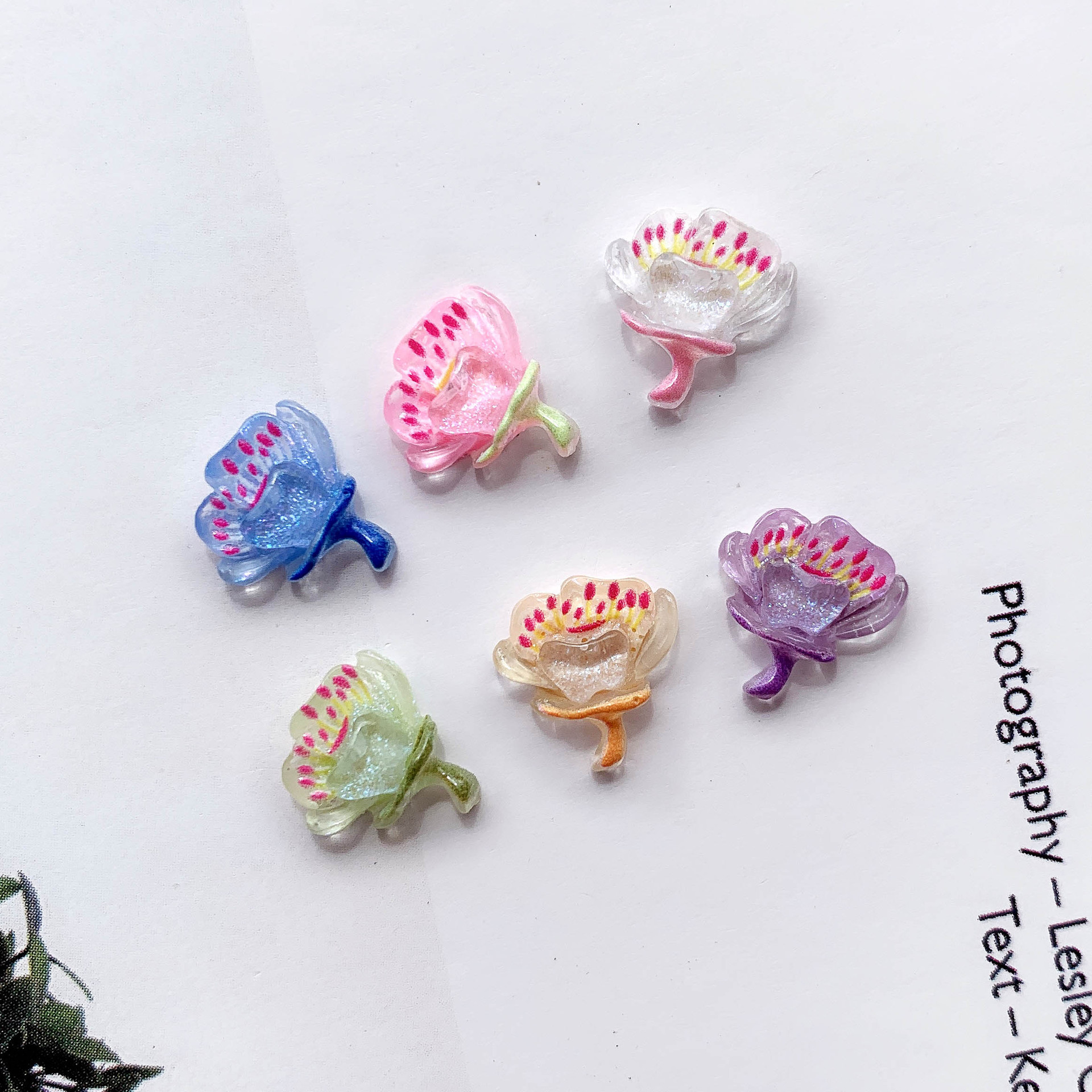 50pcs Nail Art Patch Cherry Bl - огляд і ціна Resin Art Earrings Material