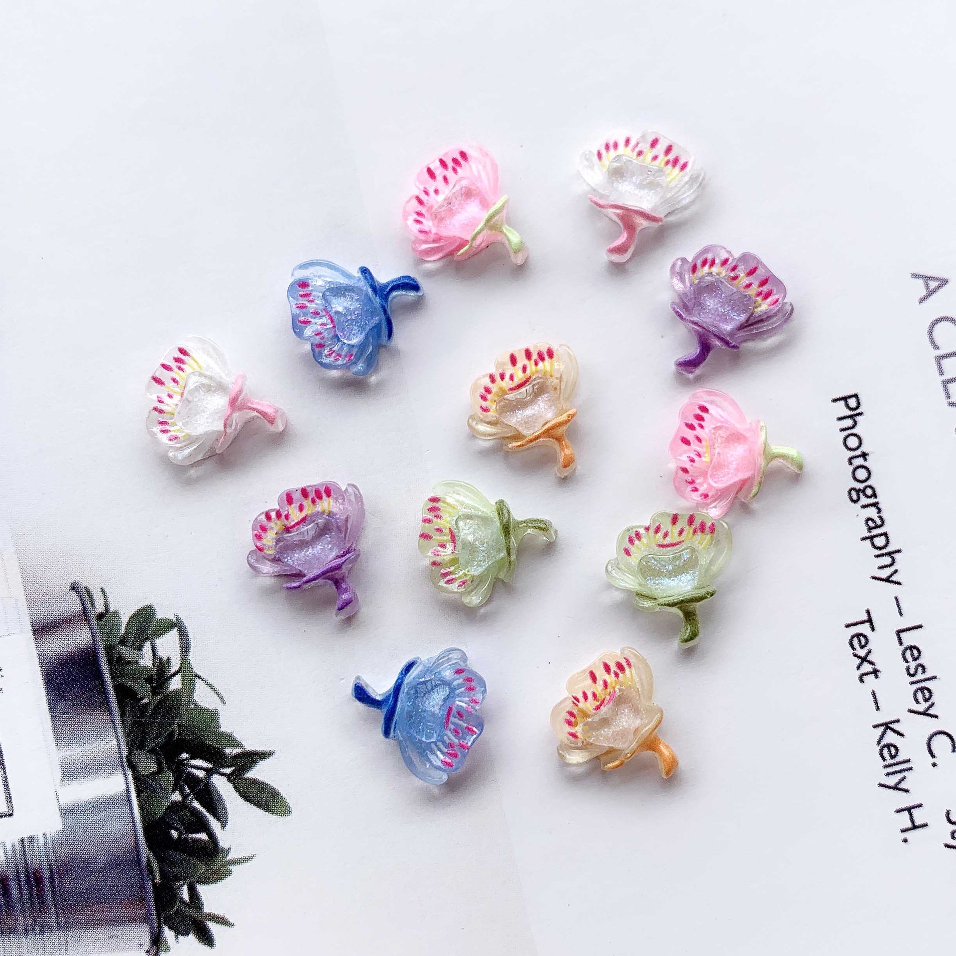 50pcs Nail Art Patch Cherry Bl - огляд і ціна Resin Art Earrings Material
