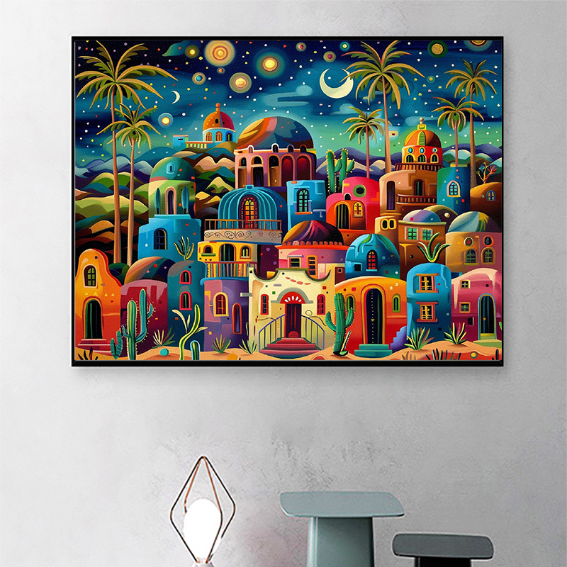 Frameless,Night View 5D Diamon - огляд і ціна Resin Art On Wall