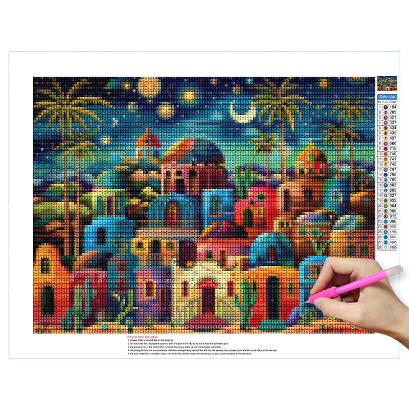 Frameless,Night View 5D Diamon - огляд і ціна Resin Art On Wall