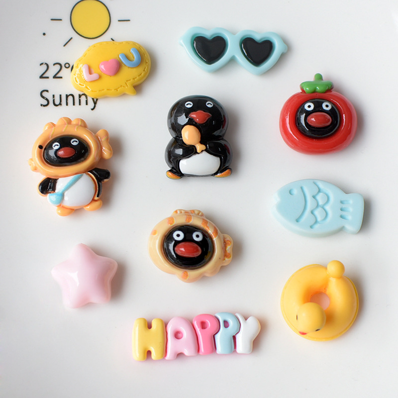 10Pcs Cute Penguin Fish Flatba - огляд і ціна Resin Art Earrings Material