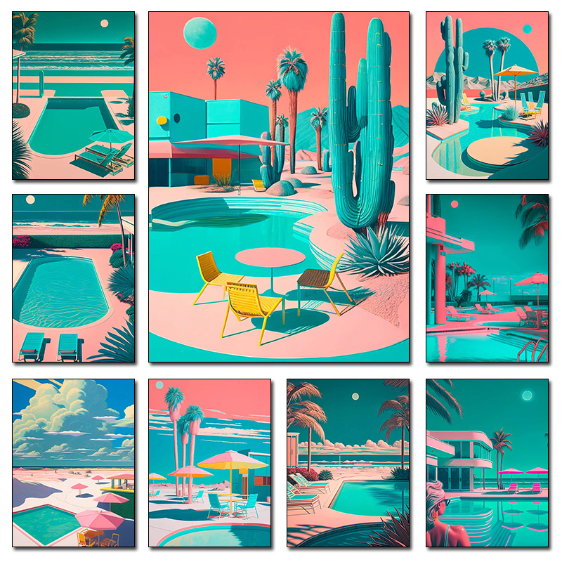 Retro Futuristic Beachside Pal - огляд і ціна Resin Art On Wall