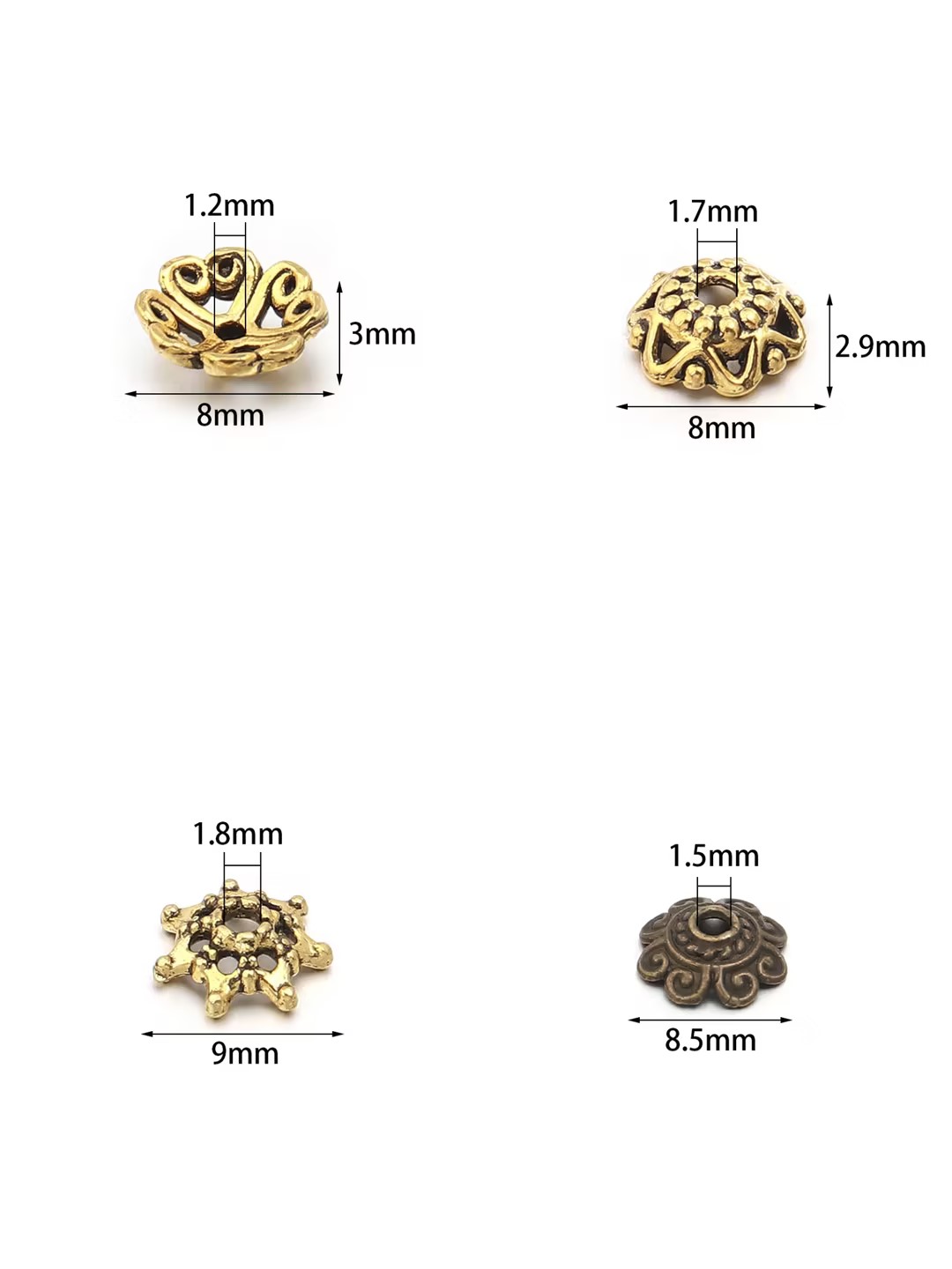 100pcs/lot Antique Silver Colo - огляд і ціна Gold Leaf Foil