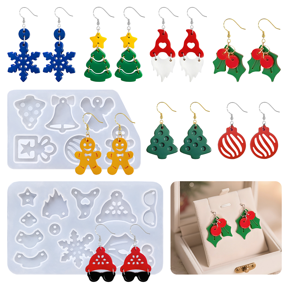 S0236 Christmas Tree Snowflake - огляд і ціна Resin Art Earrings Material