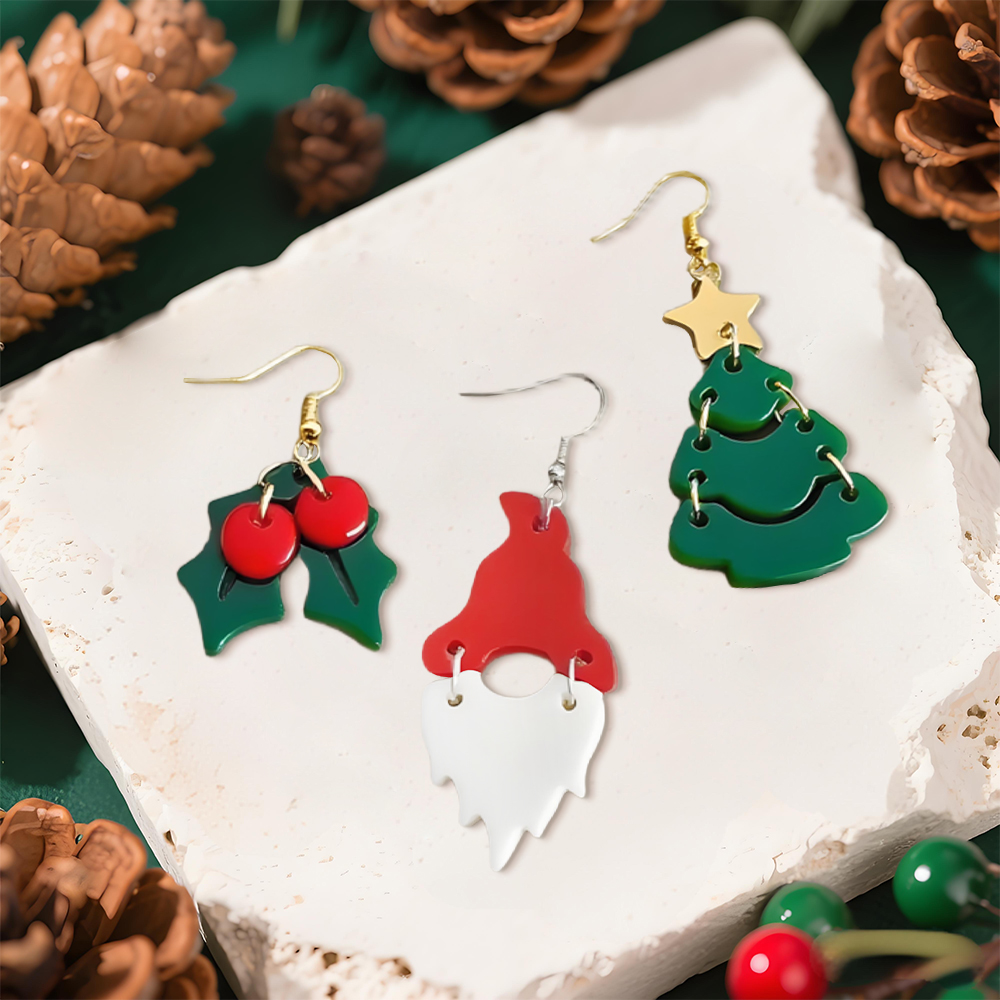 S0236 Christmas Tree Snowflake - огляд і ціна Resin Art Earrings Material