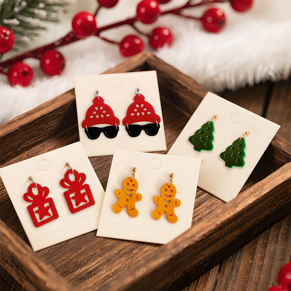 S0236 Christmas Tree Snowflake - огляд і ціна Resin Art Earrings Material
