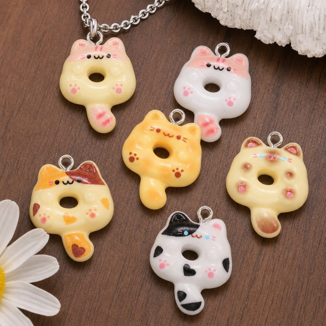 10Pcs Kawaii Cartoon Cat Resin - огляд і ціна Resin Art Box