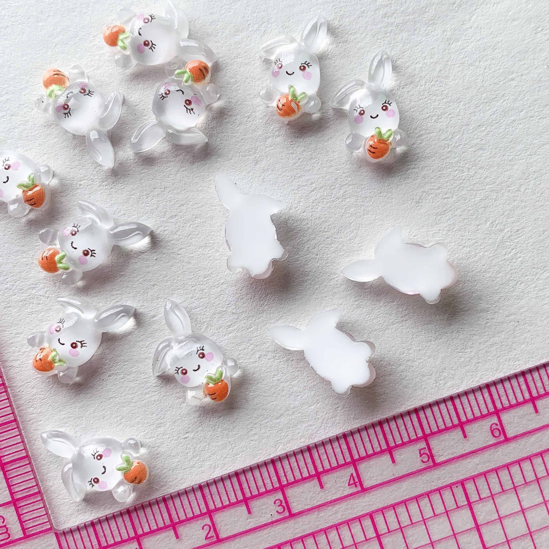 50/100pcs Mini Transparent Rab - огляд і ціна Resin Art Earrings Material