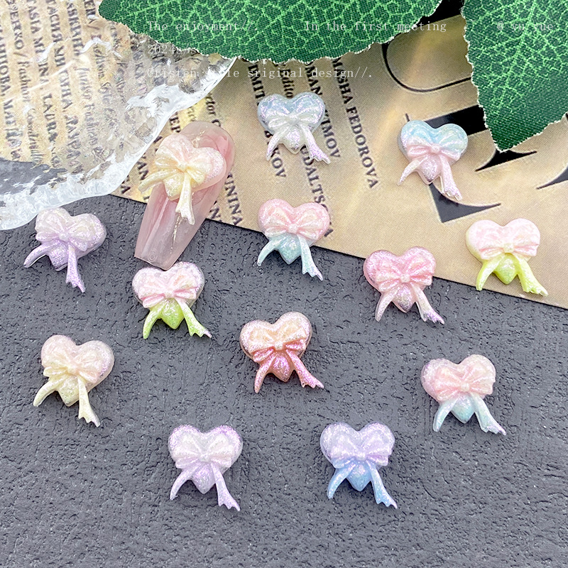10MM 50PCS Heart-Shaped Bow So - огляд і ціна Resin Art Earrings Material