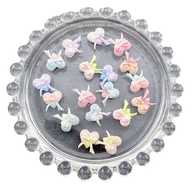 10MM 50PCS Heart-Shaped Bow So - огляд і ціна Resin Art Earrings Material