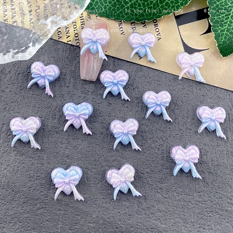 10MM 50PCS Heart-Shaped Bow So - огляд і ціна Resin Art Earrings Material