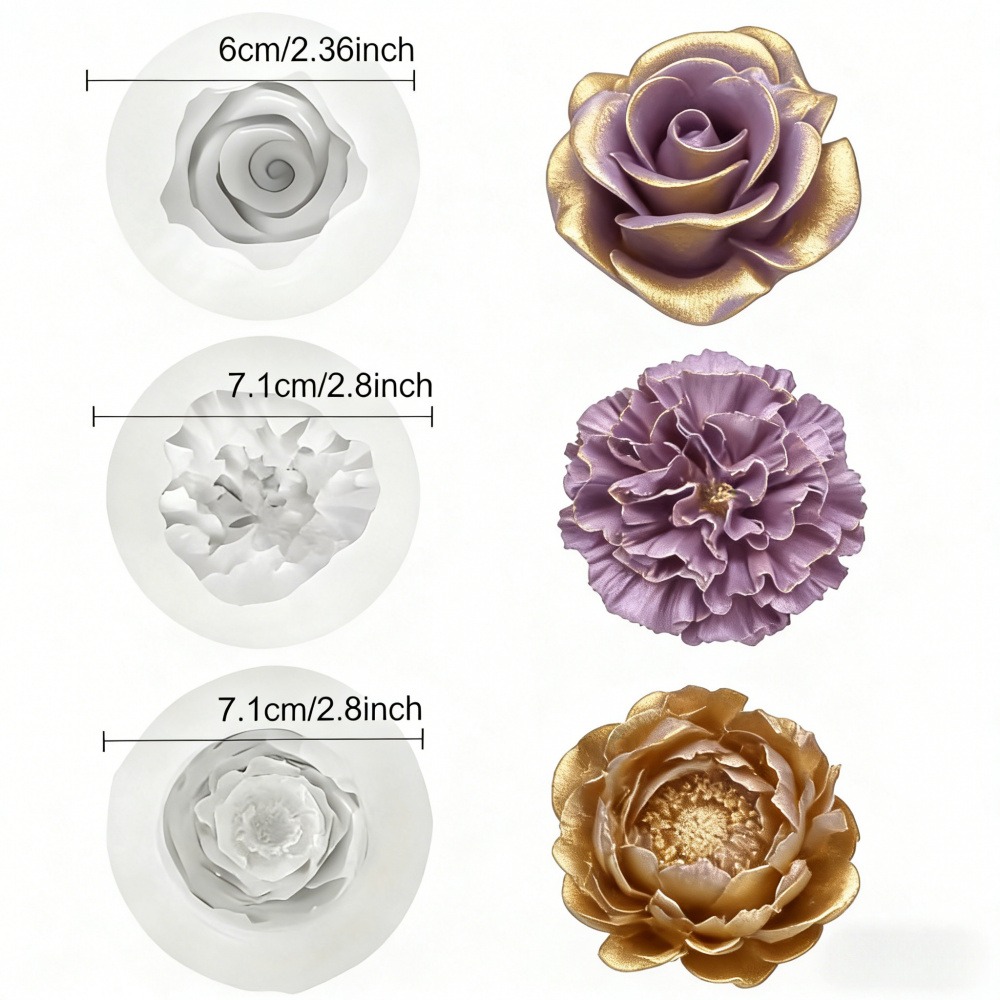 3-Piece Silicone Molds for Ros - огляд і ціна Resin Art Design For Wedding