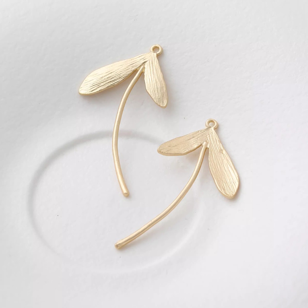 4PCS Dainty Long Leaf Charm Ea - огляд і ціна Gold Leaf Foil