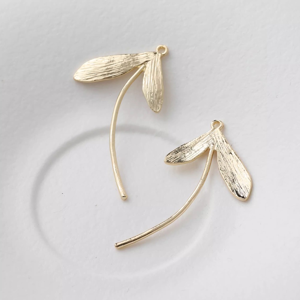 4PCS Dainty Long Leaf Charm Ea - огляд і ціна Gold Leaf Foil