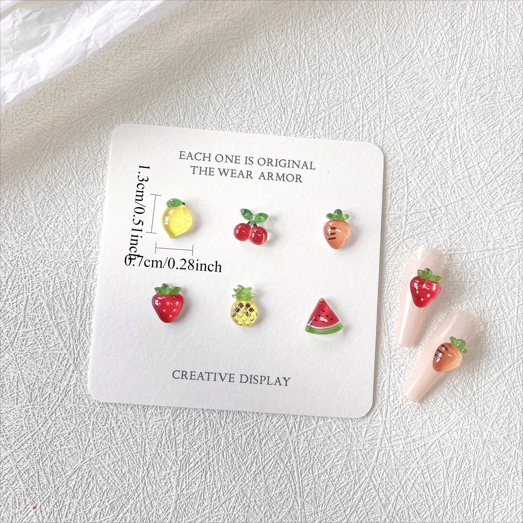 50pcs Resin Summer Fruit Carto - огляд і ціна Resin Art Earrings Material