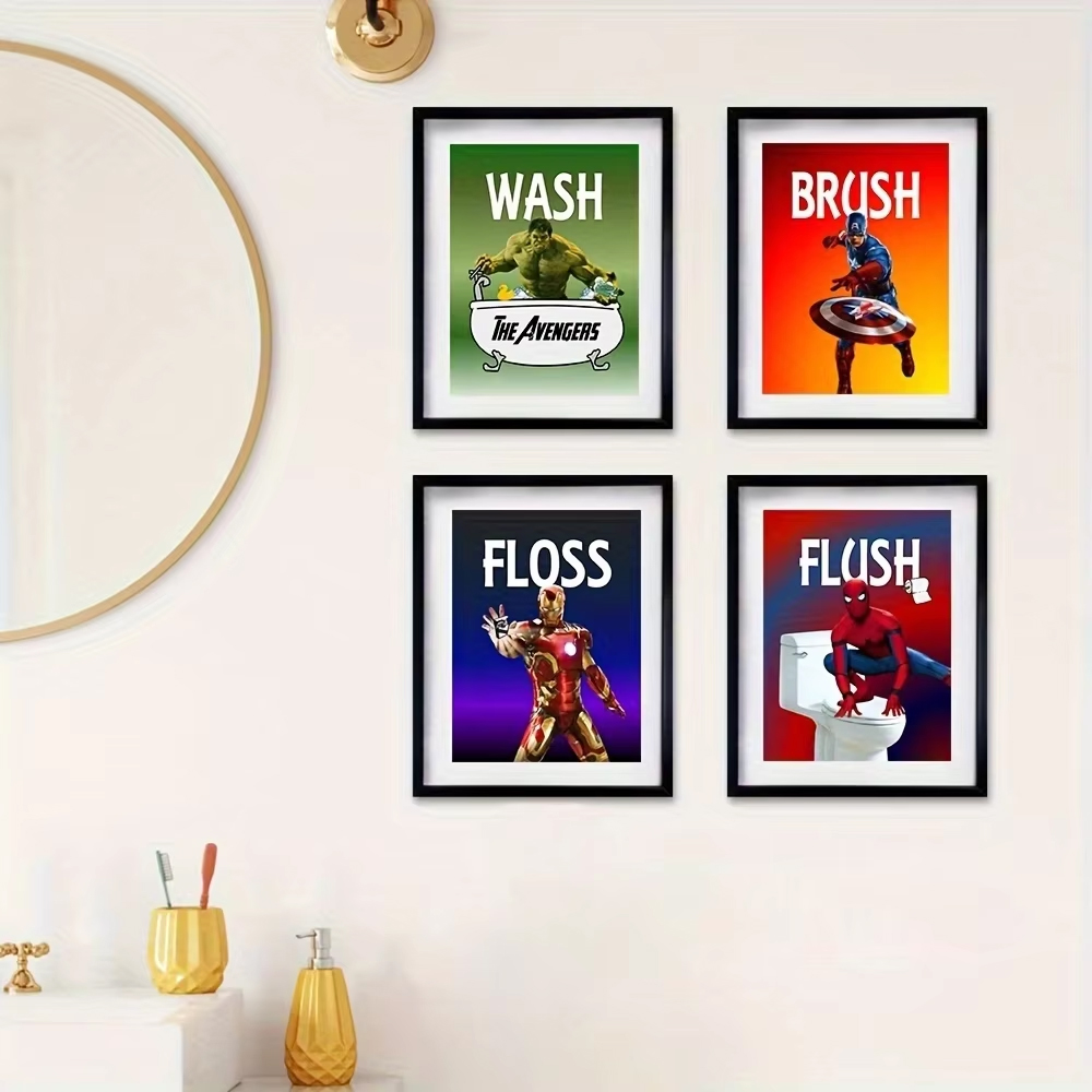 Superheroes Bathroom Wall Art  - огляд і ціна Resin Art Quotes