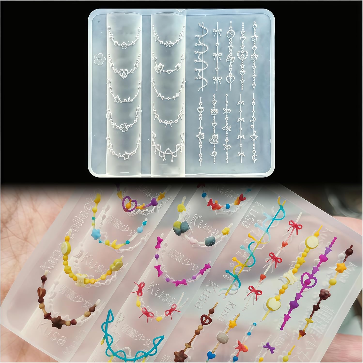 3D Bead Necklace Gel Nail Art  - огляд і ціна Resin Art Necklace