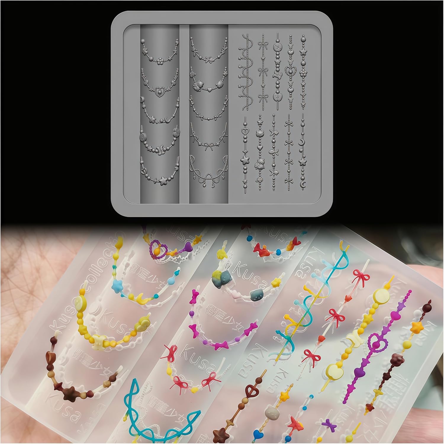 3D Bead Necklace Gel Nail Art  - огляд і ціна Resin Art Necklace