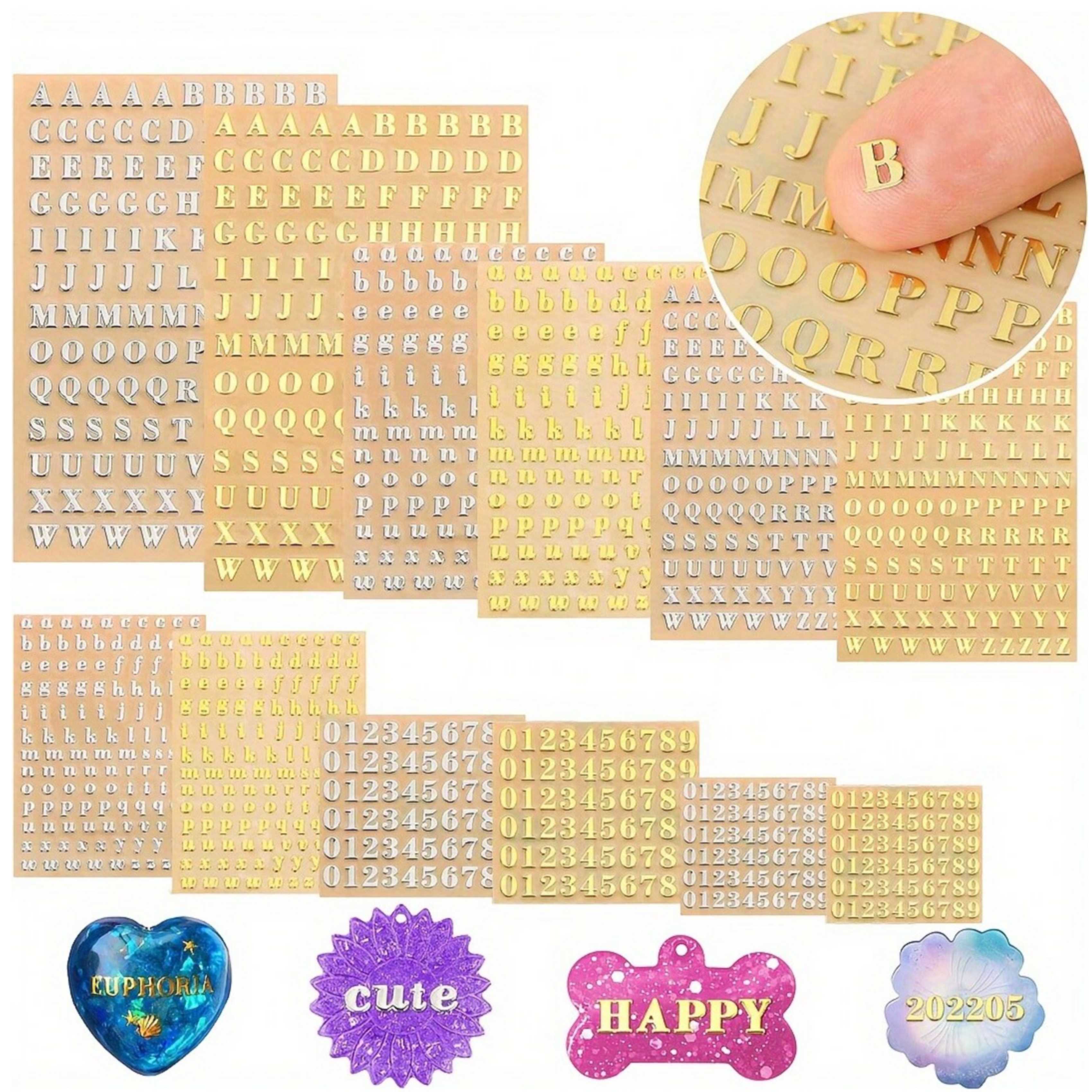 12 Letter Resin Stickers, Mini - огляд і ціна Resin Art Sticker
