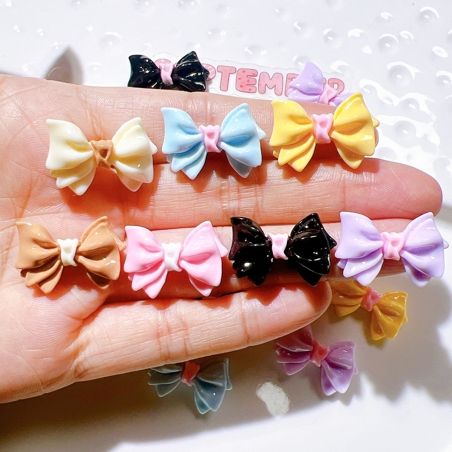 10-30Pcs Color Glossy Bowknot  - огляд і ціна Resin Art Earrings Material