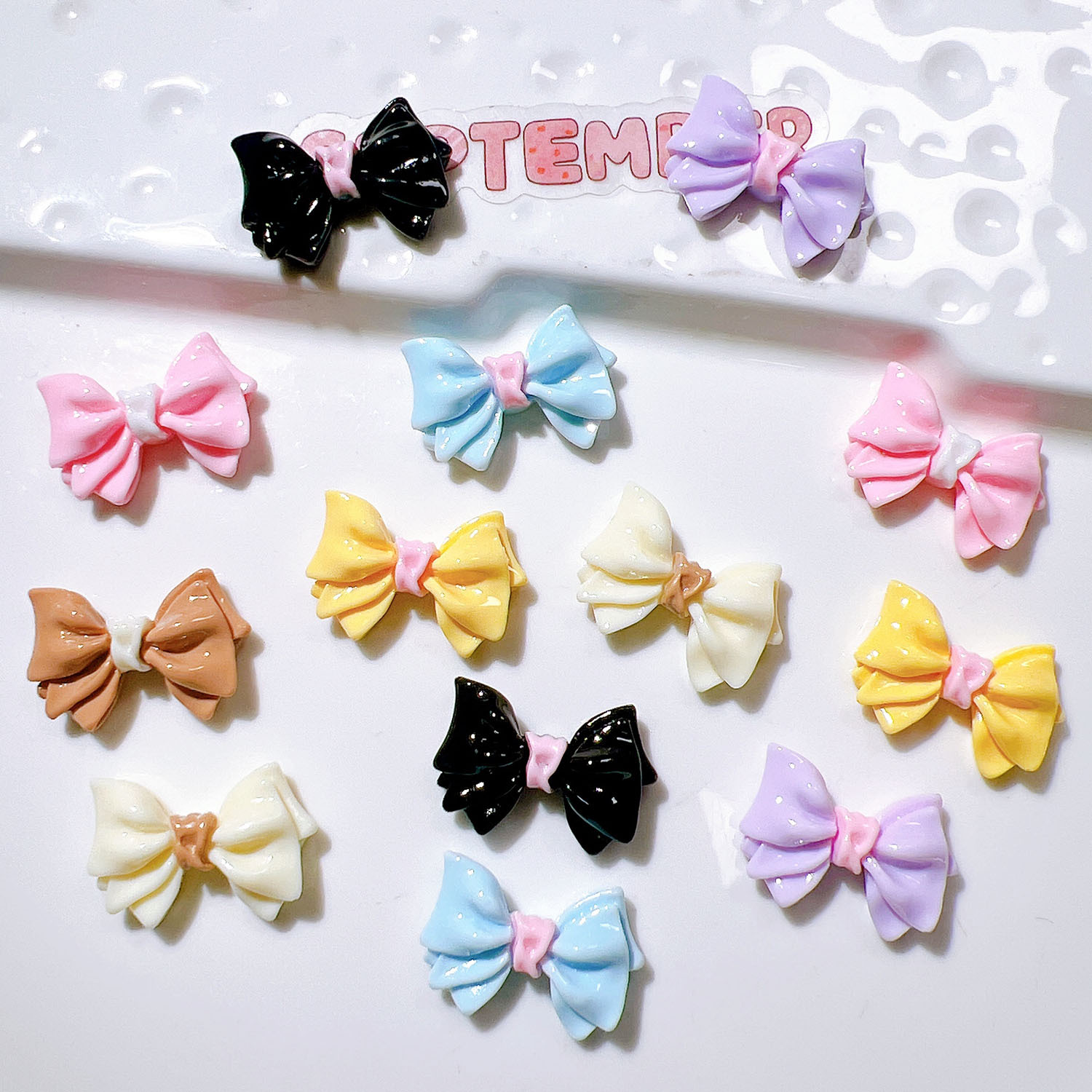 10-30Pcs Color Glossy Bowknot  - огляд і ціна Resin Art Earrings Material