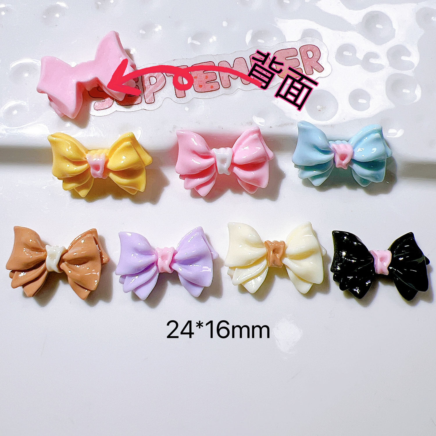 10-30Pcs Color Glossy Bowknot  - огляд і ціна Resin Art Earrings Material