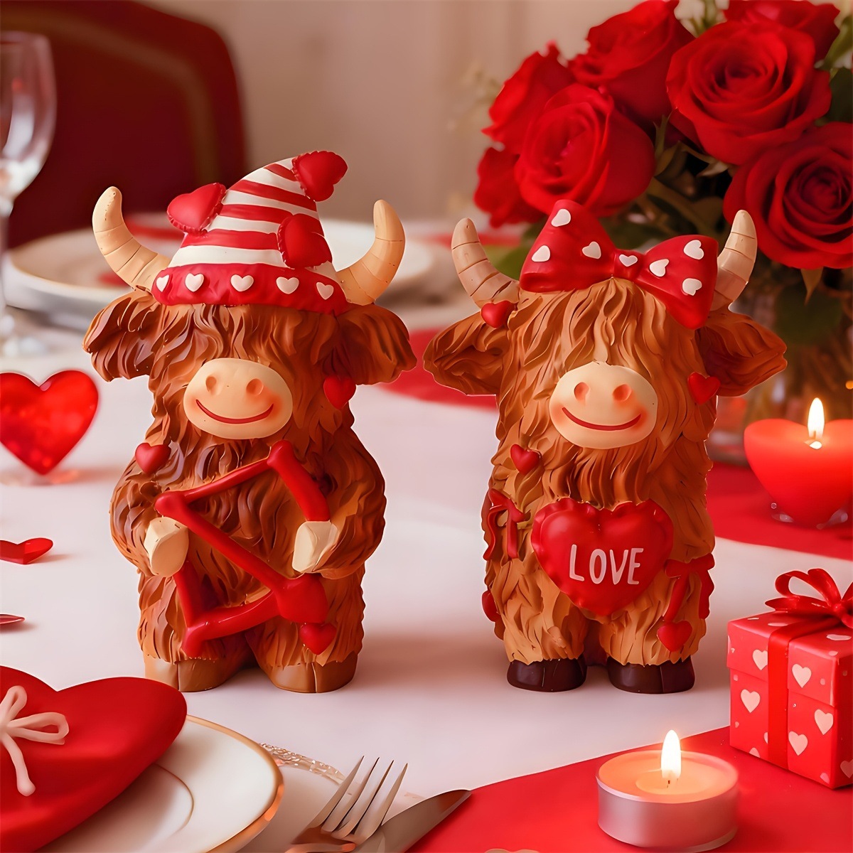 Highland Cow Couple Resin Orna - огляд і ціна Resin Art Design For Wedding