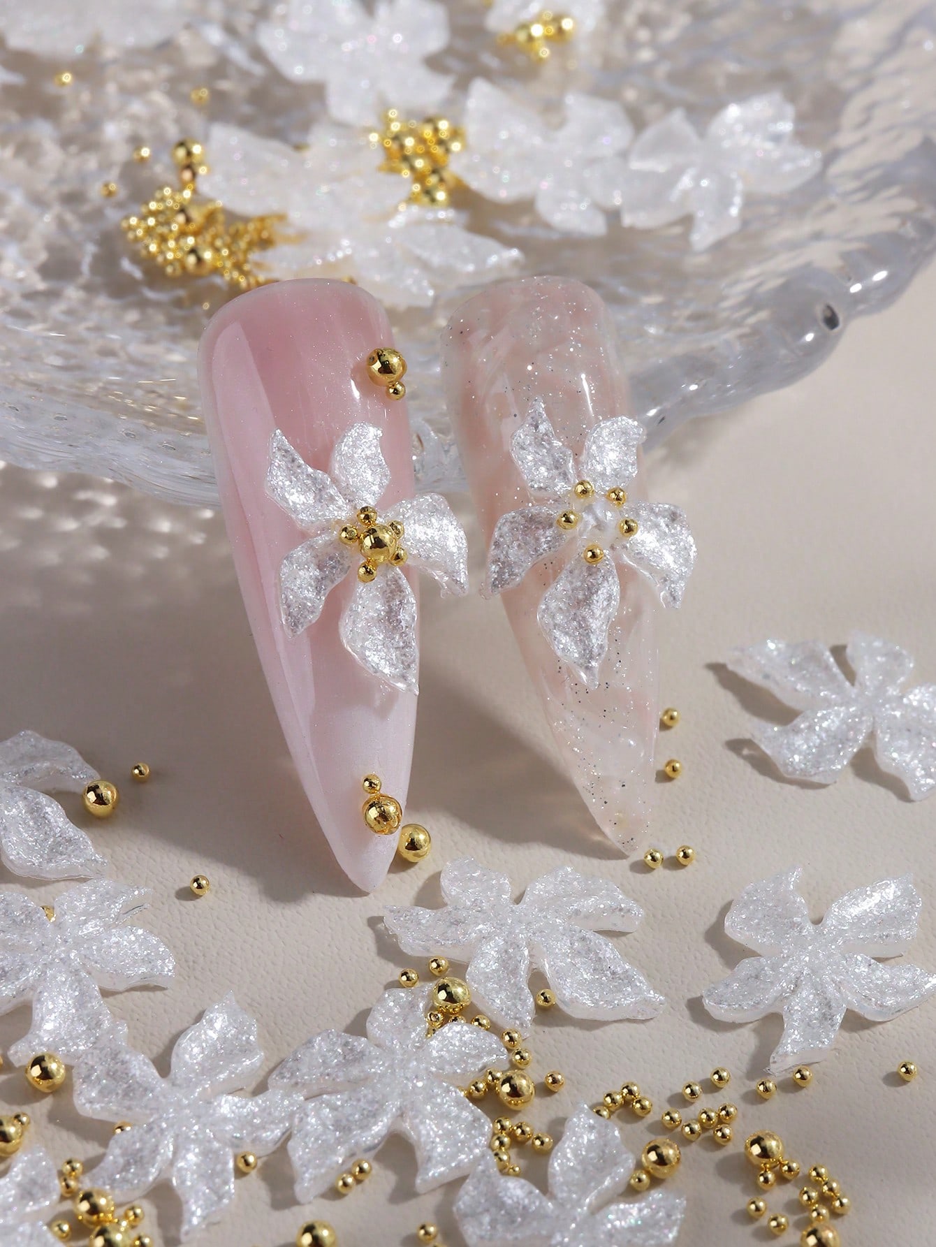 Shiny Hibiscus Flower Nail Art - огляд і ціна Resin Art Design For Wedding