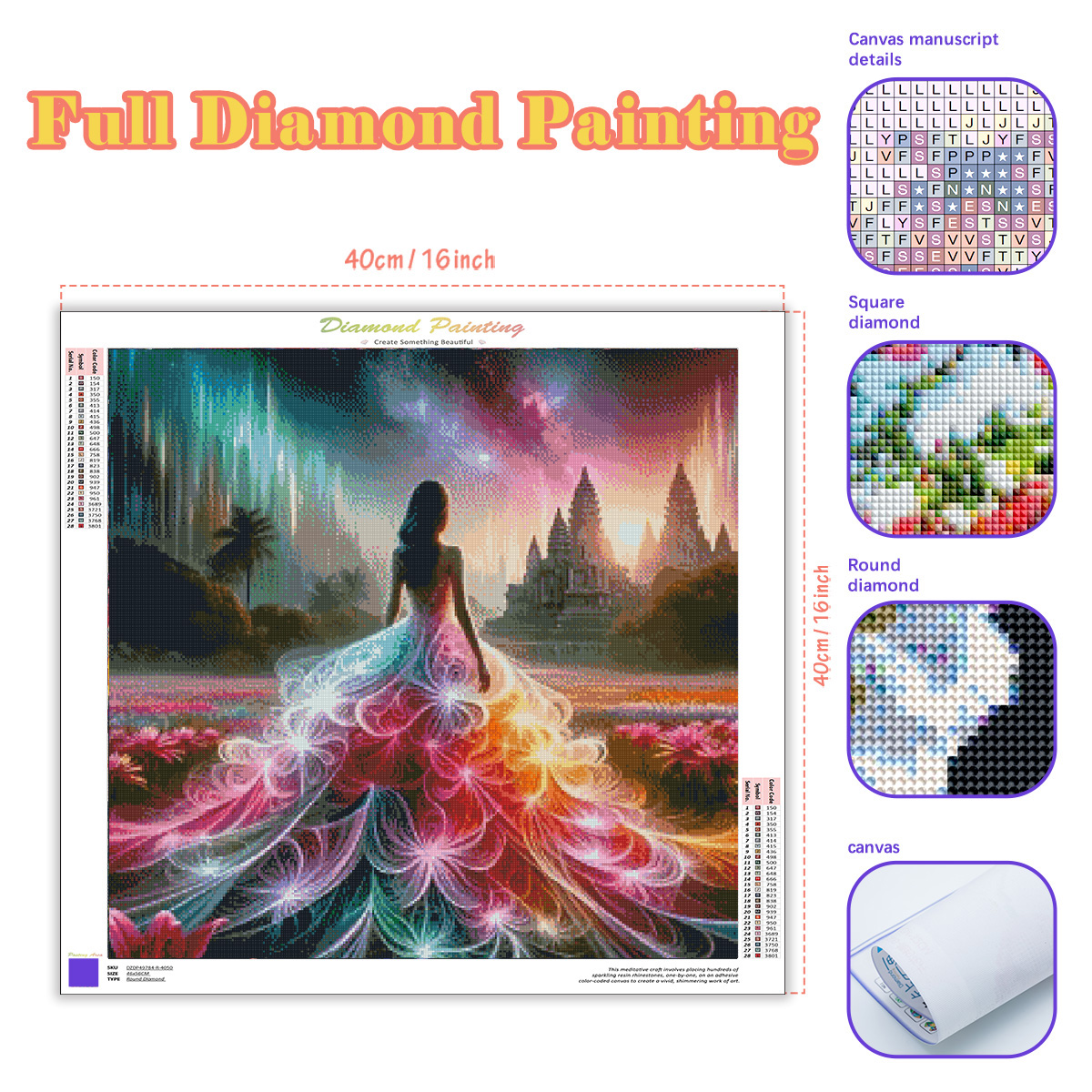 Frameless, Full Round Square D - огляд і ціна Resin Art For Sale