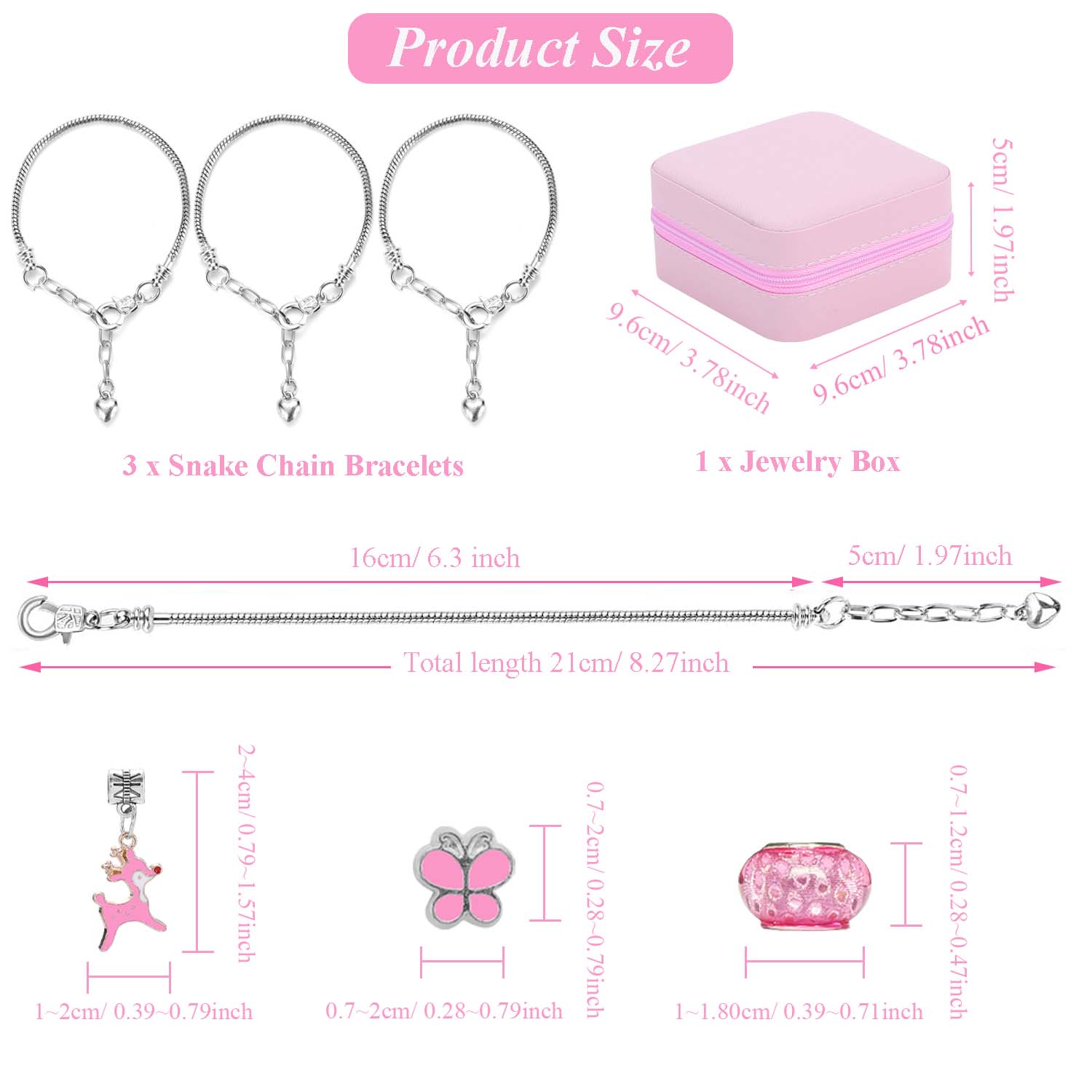 68pcs pink beaded jewelry set, - огляд і ціна Resin Art Box