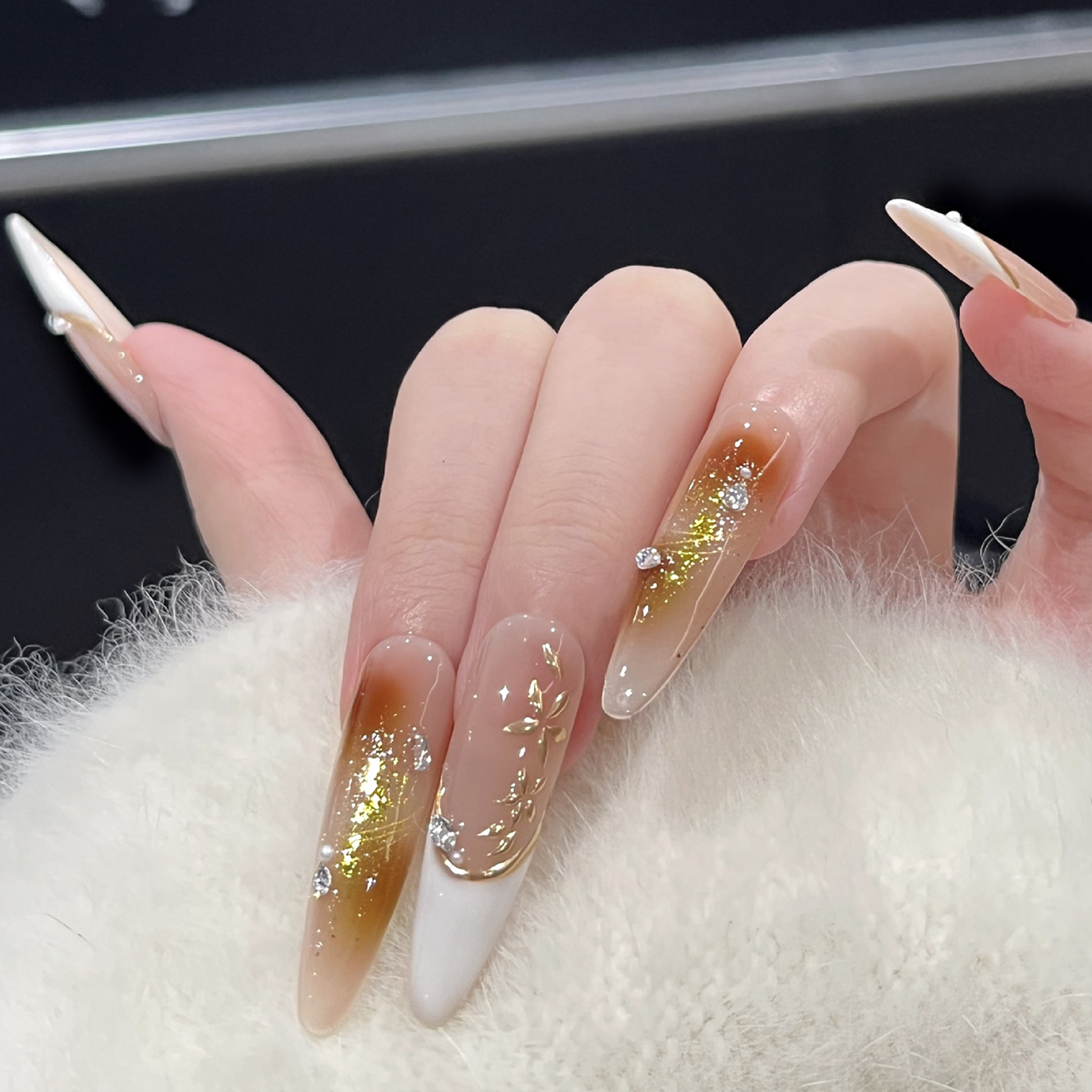 10pcs Cat Eye Print French Nai - огляд і ціна Resin Art Design For Wedding