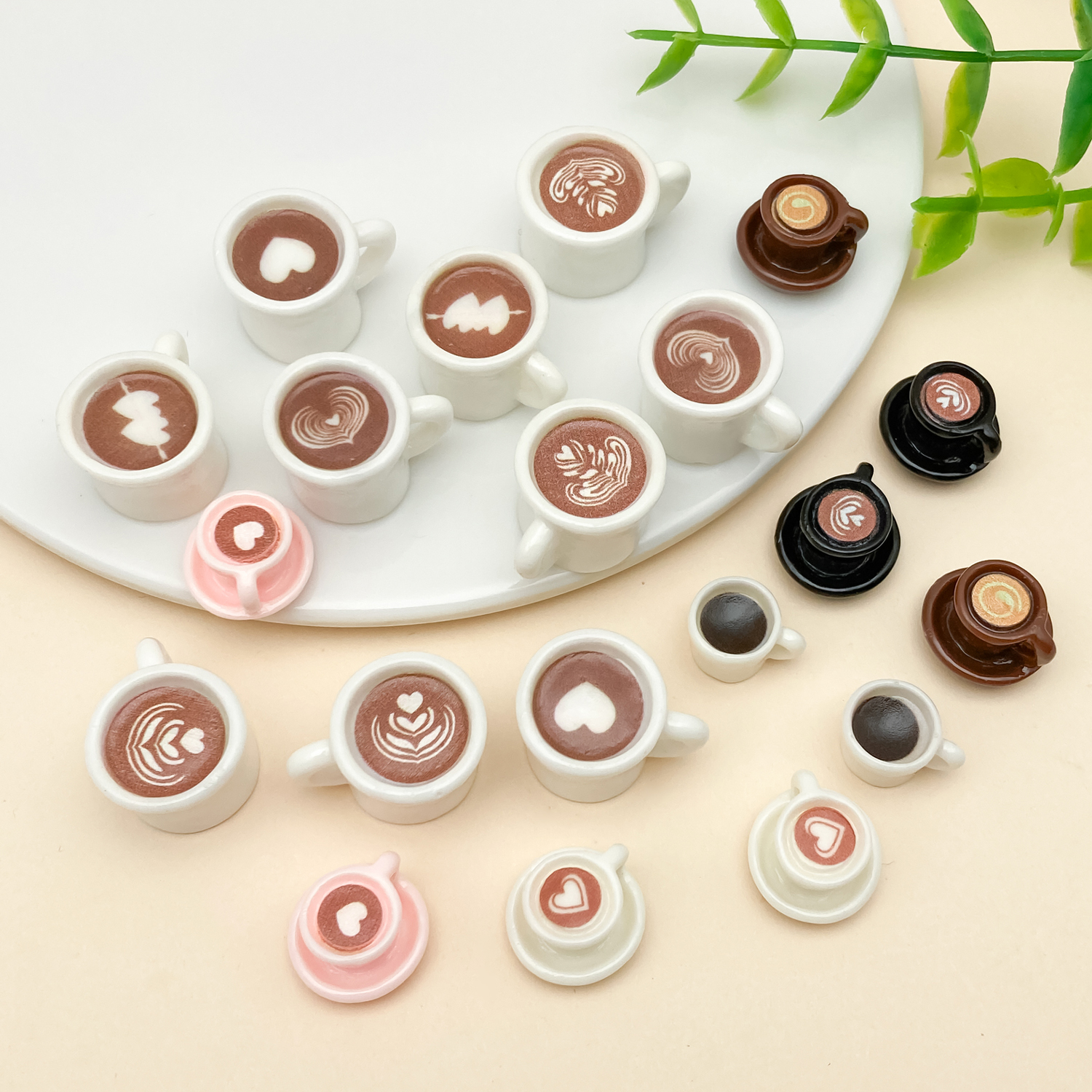 10/20pcs/lot Cute Latte Art Co - огляд і ціна Resin Art Necklace