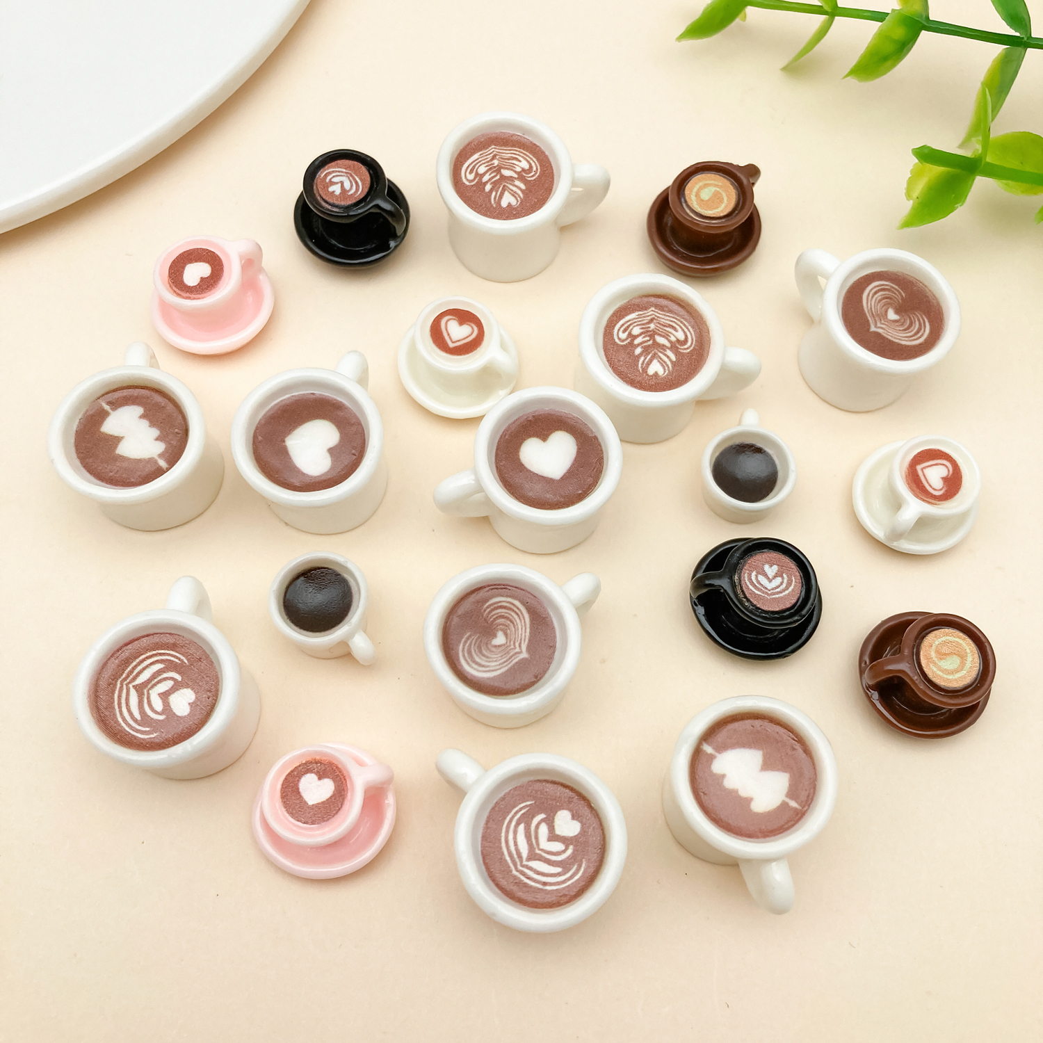 10/20pcs/lot Cute Latte Art Co - огляд і ціна Resin Art Necklace