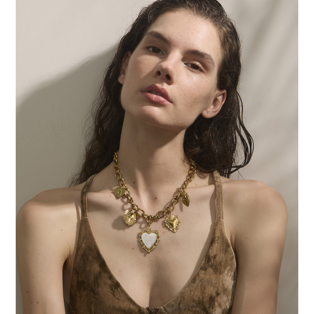 Yhpup 18K Golden Plated Stainl - огляд і ціна Resin Art Necklace