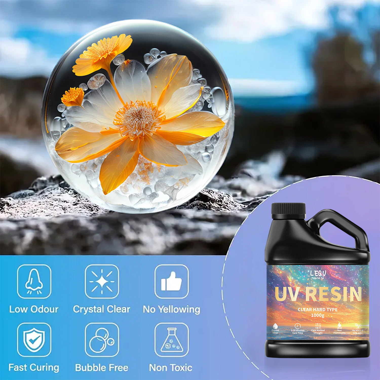 100/200/500/1000g UV Epoxy Res - огляд і ціна Resin Art Jewellery
